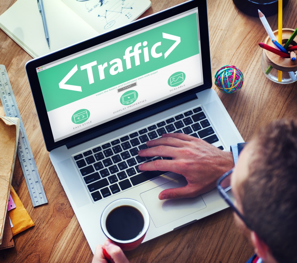 Digital Online Traffic Networking Office Working Concept